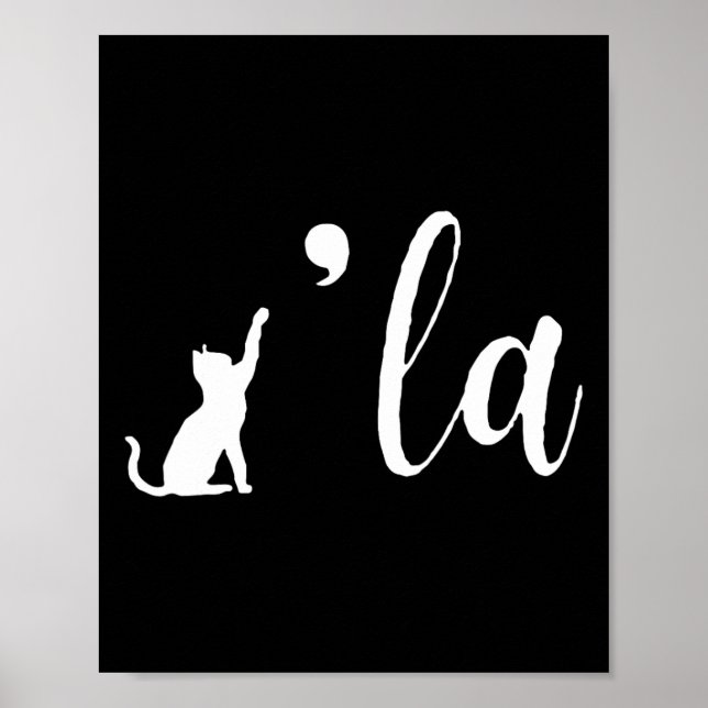 Póster La Comma Del Gato Retro La Kamala Harris Por La Pr (Frente)