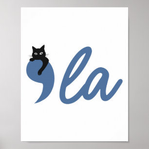Póster La Comma Del Gato Retro La Kamala Harris Por La Pr