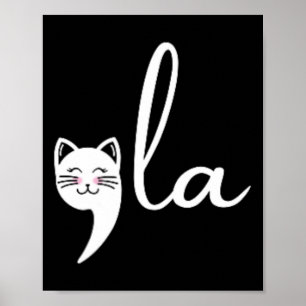 Póster La Comma Del Gato Retro La Kamala Harris Por La Pr