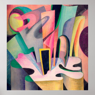 Póster La composición abstracta se dibuja con acuarelas