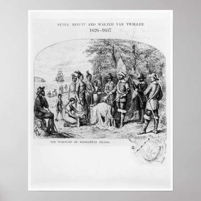 Póster La compra de Manhattan Island, septiembre de 1626 (Frente)