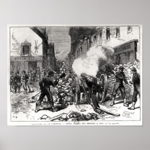 Póster La comuna de París: Una barricada en Issy