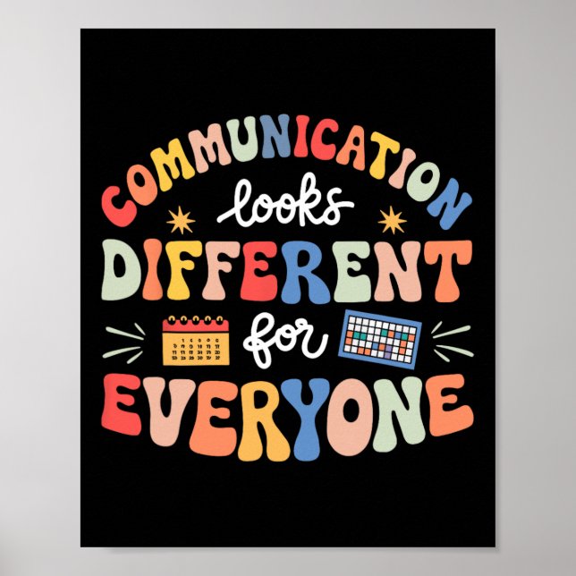 Póster La Comunicación Parece Diferente Para El Autismo D (Frente)