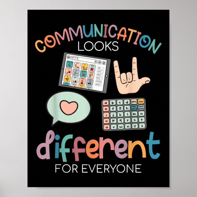 Póster La Comunicación Parece Diferente Para El Autismo D (Frente)