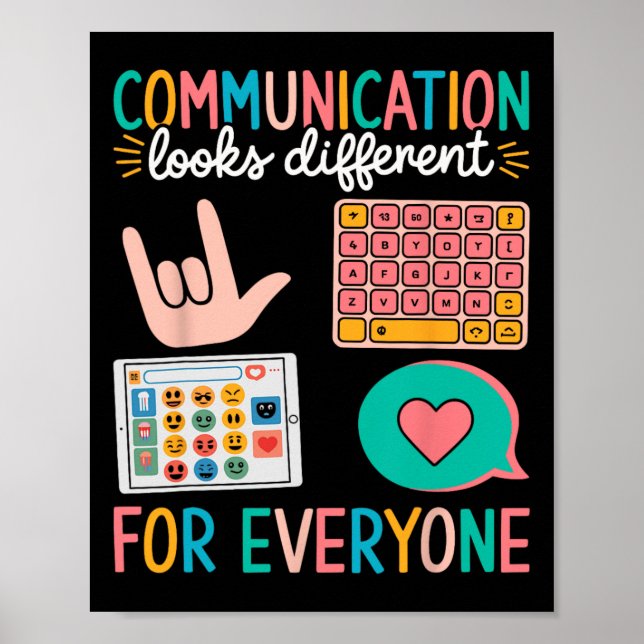 Póster La Comunicación Parece Diferente Para El Autismo D (Frente)