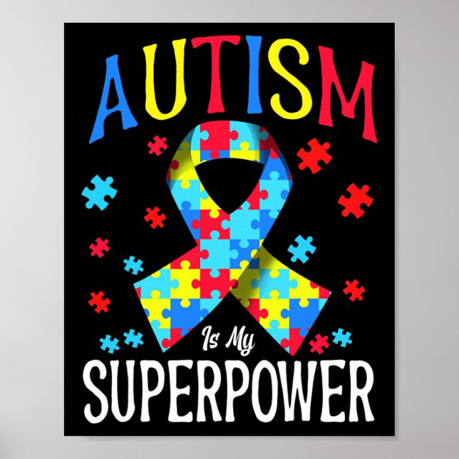 Póster La Conciencia Del Autismo Es Mi Superpoder Piezas  (Frente)