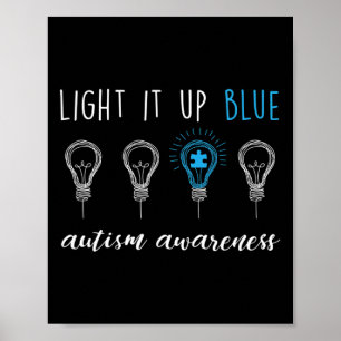Póster La conciencia del autismo lo iluminó azul 1