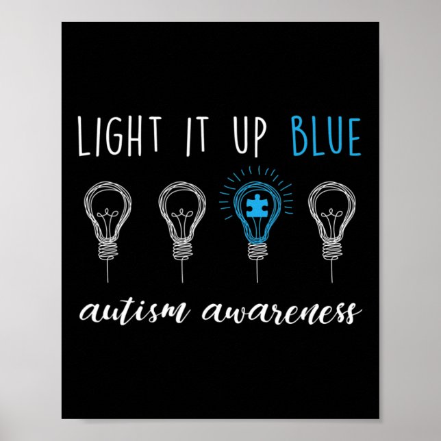 Póster La conciencia del autismo lo iluminó azul 1 (Frente)