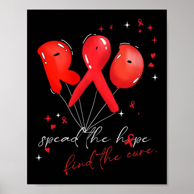 Póster la conciencia sobre el cáncer de sangre de burbuja (Frente)