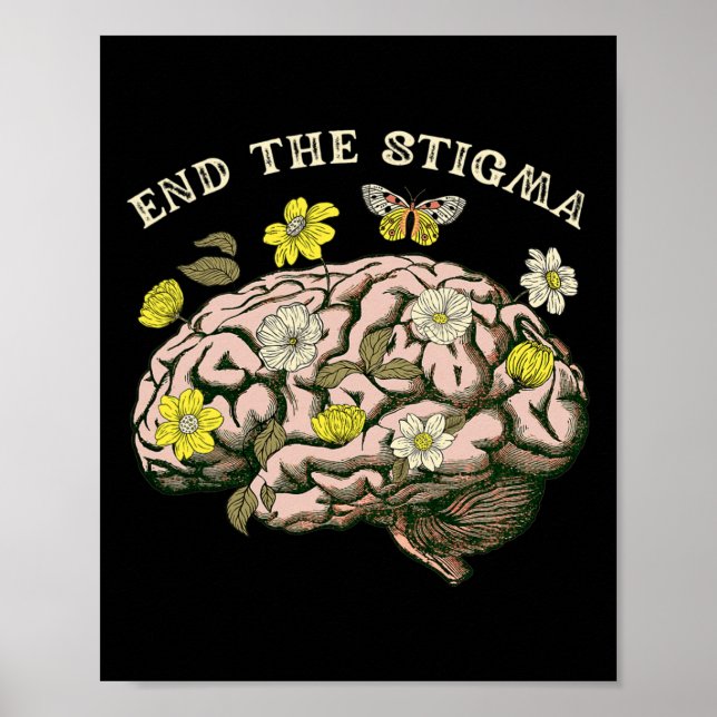 Póster La conciencia sobre el estigma problemas de salud  (Frente)