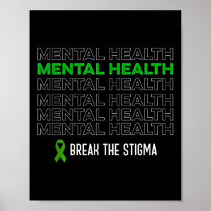 Póster La Conciencia Sobre La Salud Mental Rompe La Cinta