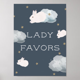 Póster La conejita de vuelo Baby Shower Lady favorece el