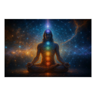 Póster La conexión entre los chakras y la mecánica cuánti