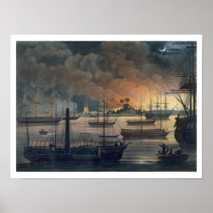 Póster La conflagración de Dalla en el río de Rangoon, p