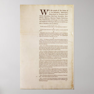 Póster La constitución de Estados Unidos, 1787