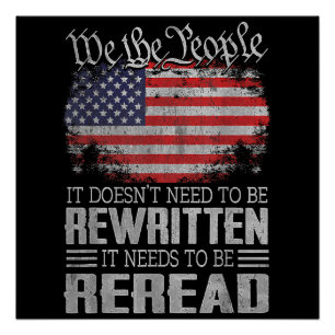 Póster La Constitución de la Bandera de Estados Unidos ne