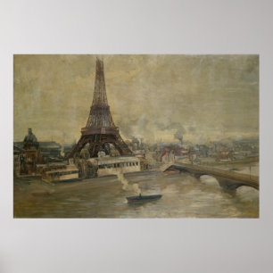 Póster La construcción de la Torre Eiffel