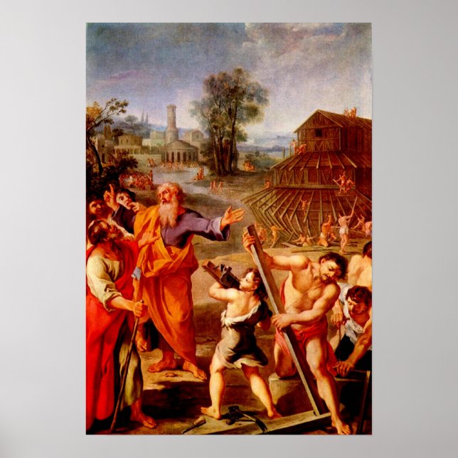 Póster La construcción del arca por Noé (Frente)