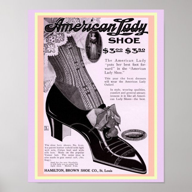 Póster La copia del anuncio de zapatos de las damas de ép (Frente)