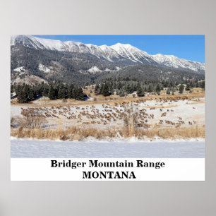 Póster La cordillera Bridger en Montana Poster