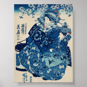 Póster La Cortesana Hanao de Ogi-ya de Utagawa Kuniyoshi