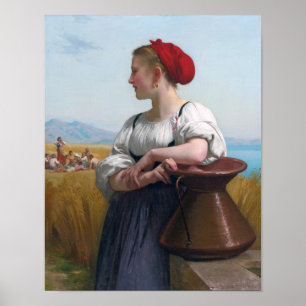 Póster La cosecha, Bouguereau