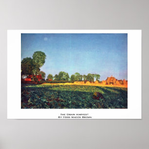 Póster La cosecha de grano por Ford Madox Brown