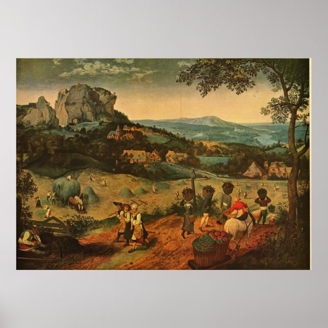 Póster La cosecha de heno de la Bruegel de Pieter Bruegel (Frente)