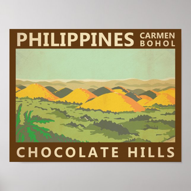 Póster La cosecha de las colinas de chocolate Filipinas (Frente)