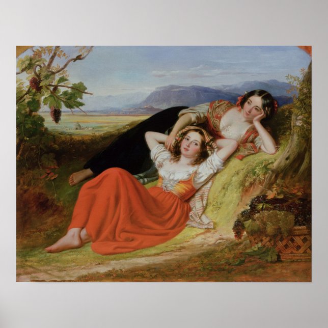 Póster La cosecha de uva (Frente)