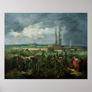 Póster La cosecha de uva en Argenteuil, 1875