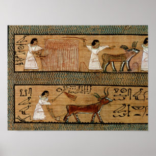 Póster La cosecha y el arado, detallan una pintura