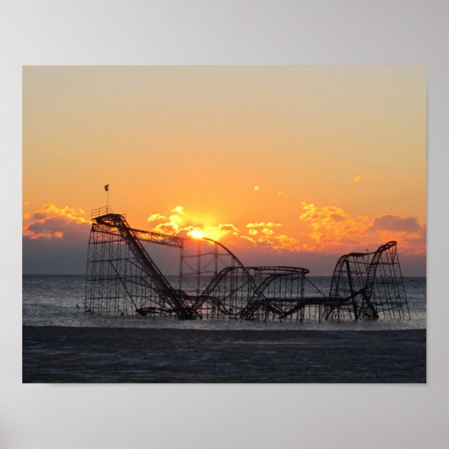 Póster La costa de Jersey después del huracán Sandy (Frente)