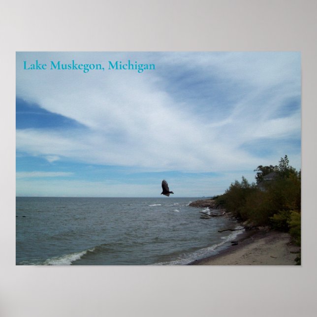 Póster La costa del lago Muskegon, Muskegon, Michigan (Frente)