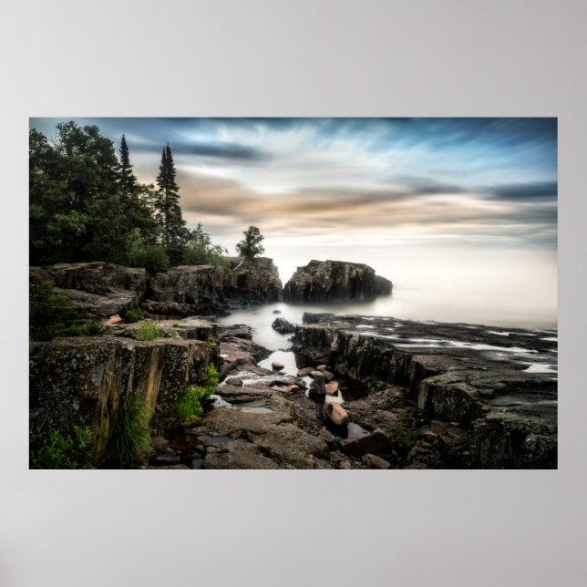 Póster La costa del lago Superior | Minnesota (Frente)
