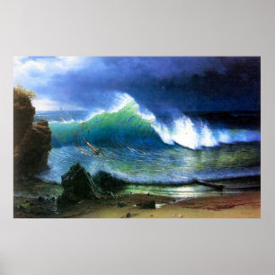 Póster La costa del mar de la turquesa por Bierstadt