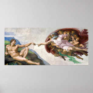 Póster La creación de Adán de Miguel Ángel Buonarroti