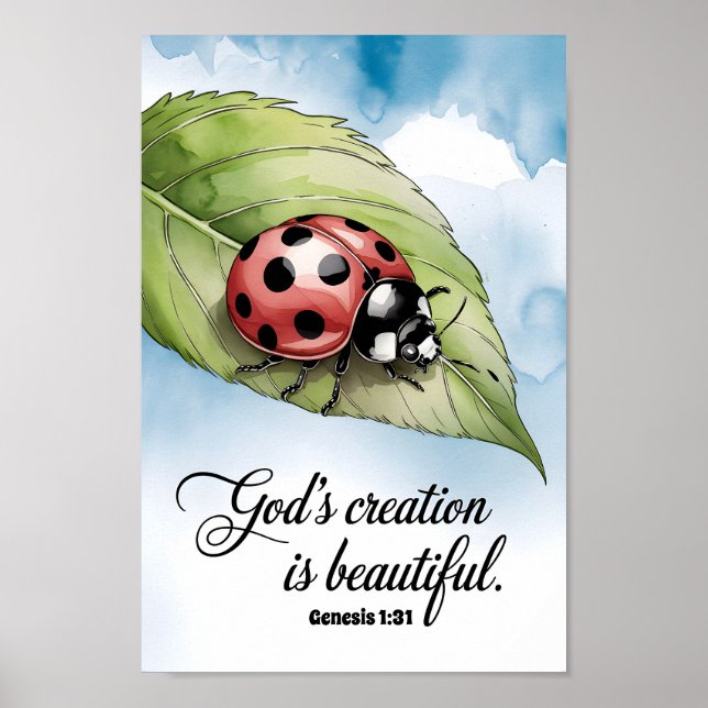 Póster La Creación de Dios es Hermosa Guardería Cristiana (Frente)