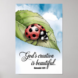 Póster La Creación de Dios es Hermosa Niños Cristianos de