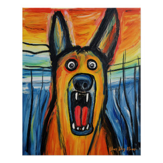 Póster La crema - Perro pastor alemán 001 - Pall Munch
