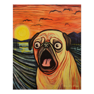 Póster La crema - Perro Pug 003 - Pall Munch