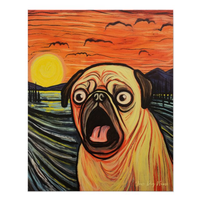 Póster La crema - Perro Pug 003 - Pall Munch (Anverso)