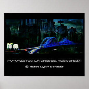 Póster La Crosse Wisconsin futurista