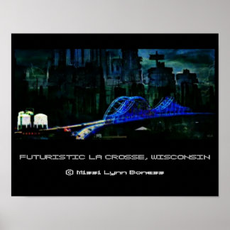Póster La Crosse Wisconsin futurista