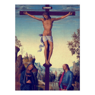 Póster La crucifixión con la Virgen de Pietro Perugino