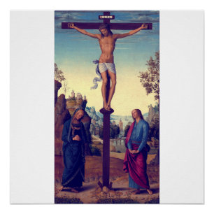 Póster La crucifixión con la Virgen de Pietro Perugino