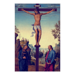 Póster La crucifixión con la Virgen de Pietro Perugino