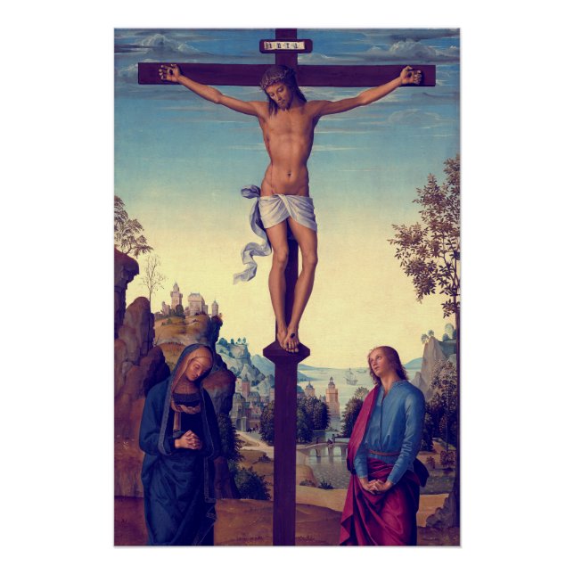 Póster La crucifixión con la Virgen de Pietro Perugino (Anverso)