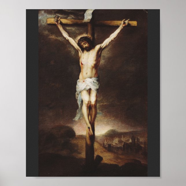 Póster La crucifixión de Bartolomé Esteban Murillo (Frente)