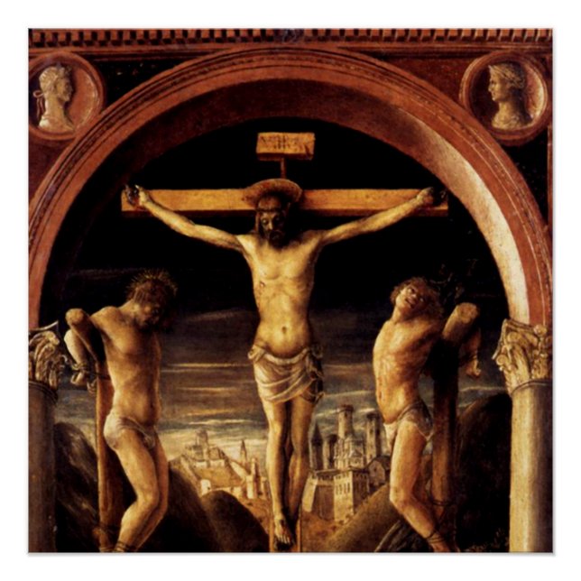 Póster La crucifixión de Jesús por Vincenzo Foppa - 1456 (Anverso)